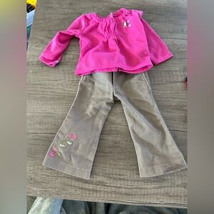 American Girl Pink Top and Brown Pants Set